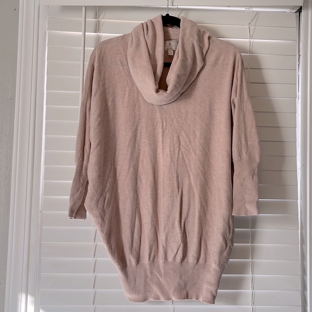 Scarf-neck sweater tunic